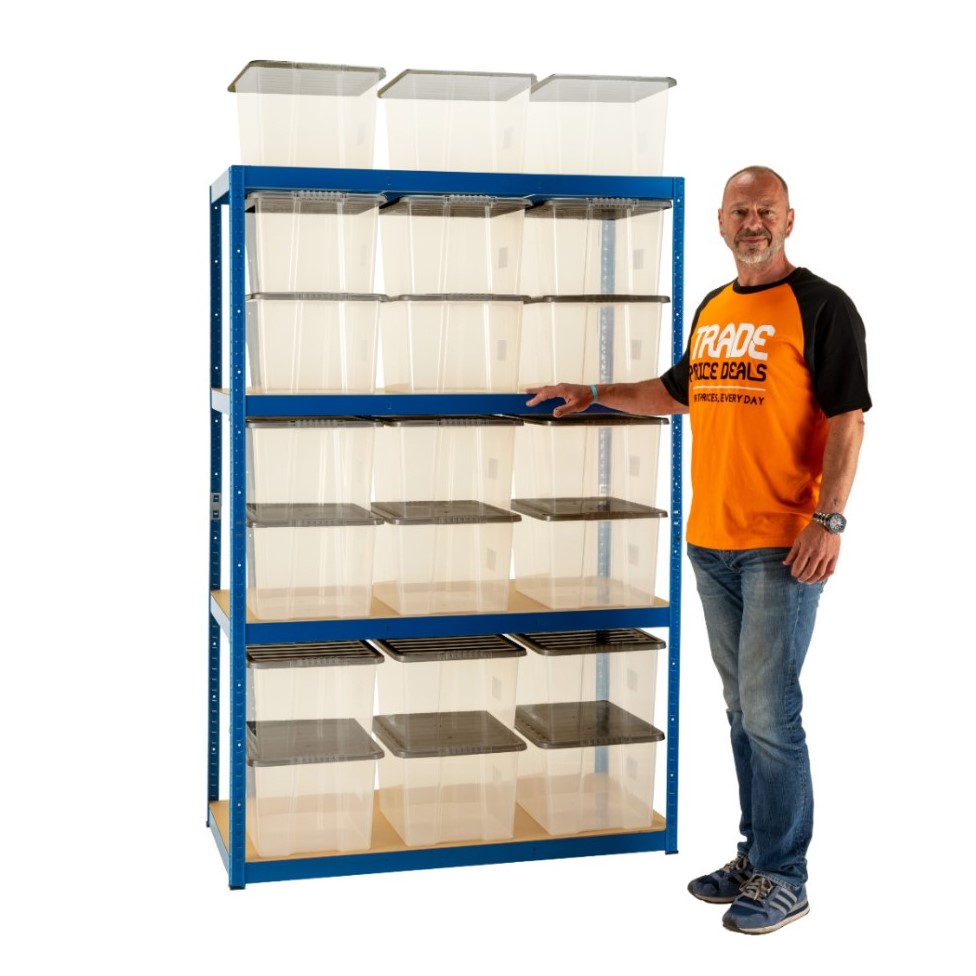 Shelving With Plastic Boxes